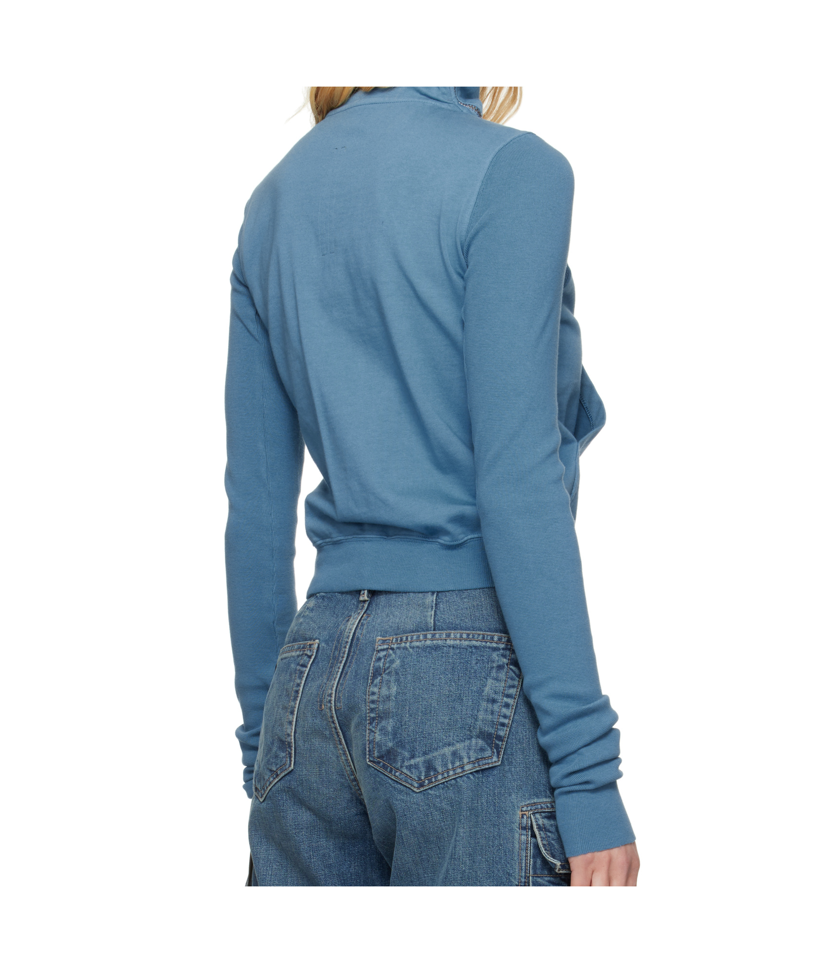 Rick Owens Drkshdw Blue Hollywood Mountain Sweatshirt In Blue