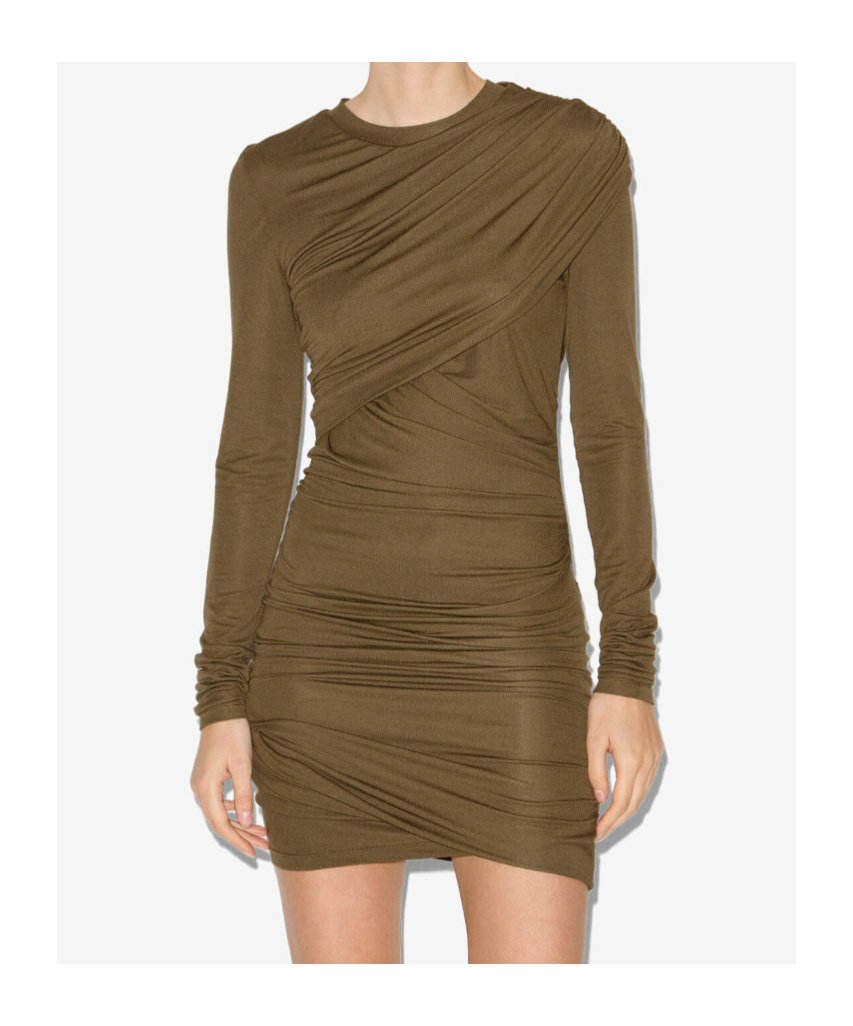 Isabel Marant Étoile Denise Dresses Green In Brown