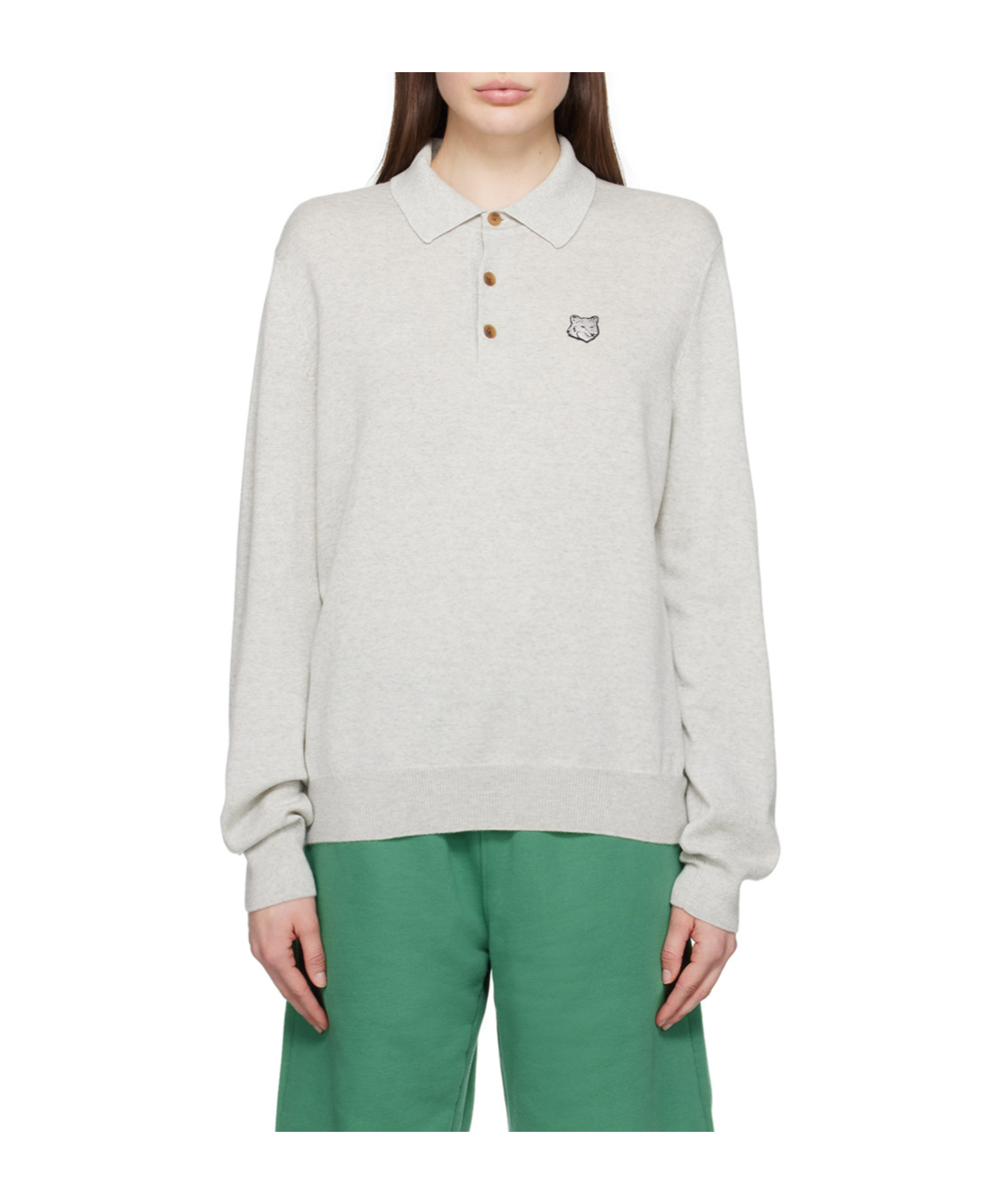 MAISON KITSUNÉ BOLD FOX HEAD POLO SHIRT 