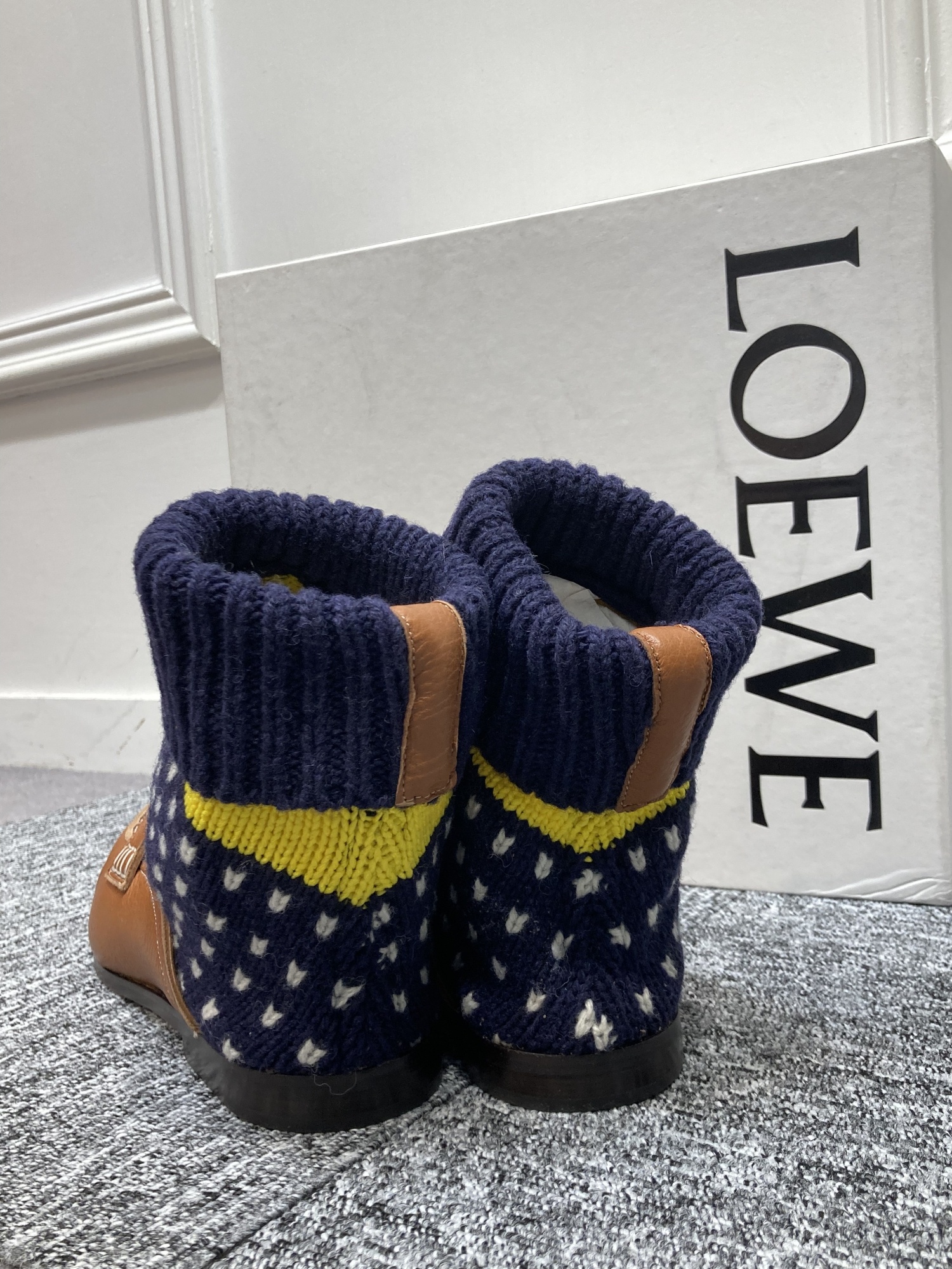 Loewe Flat-bottomed Retro Socks And Boots In Multicolor