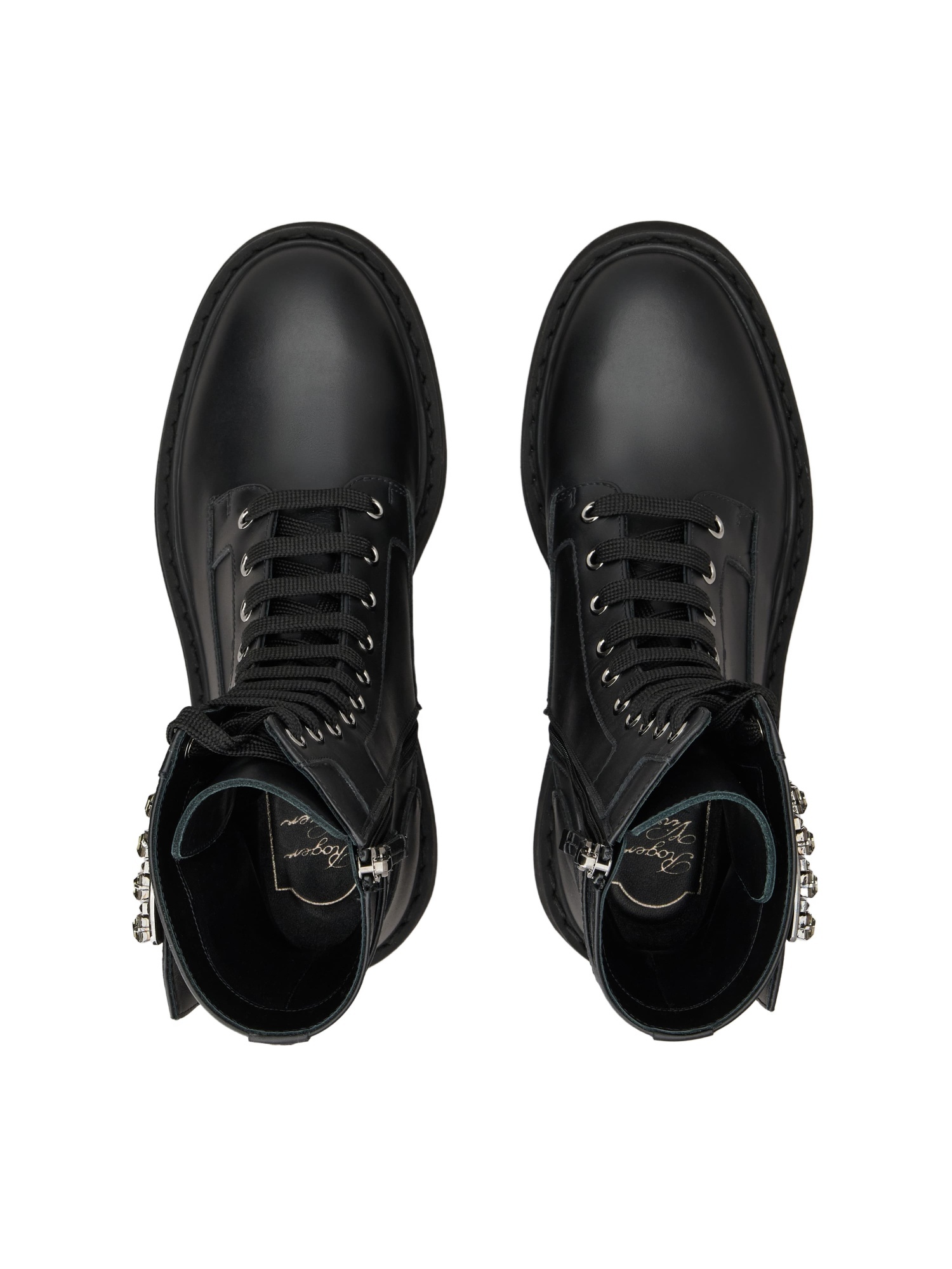 Roger Vivier Women Viv Rangers High Stra Lace-up Boot In Black