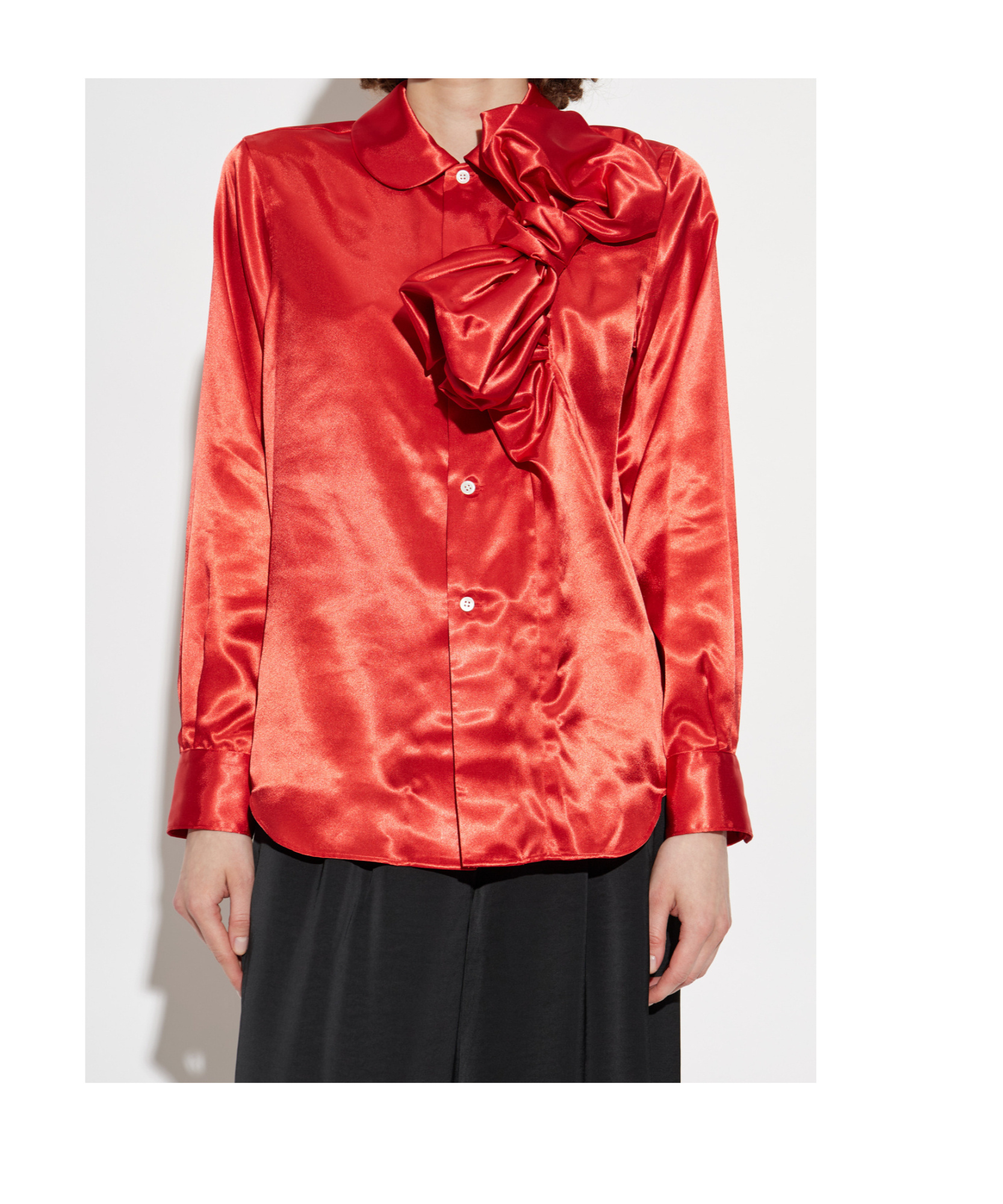 Comme Des Garçons Bow-embellished Blouse In Red