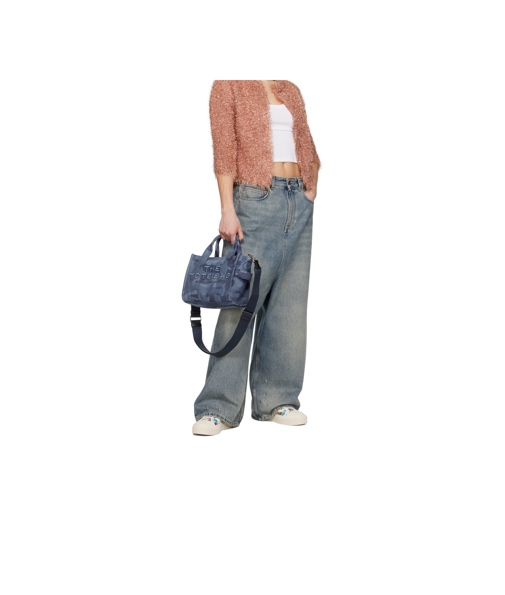 Marc Jacobs Jacquard Camo Small Tote Bag In Blue