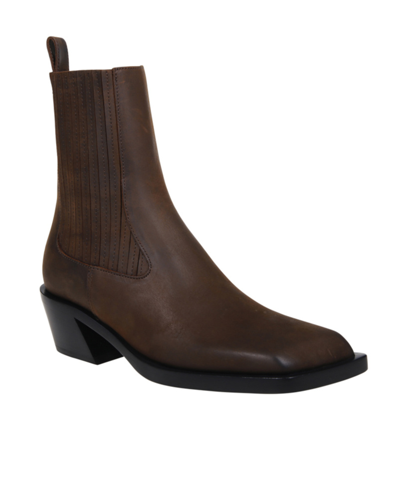 AMINA MUADDI REAR PULL-RING SHORT BOOTS