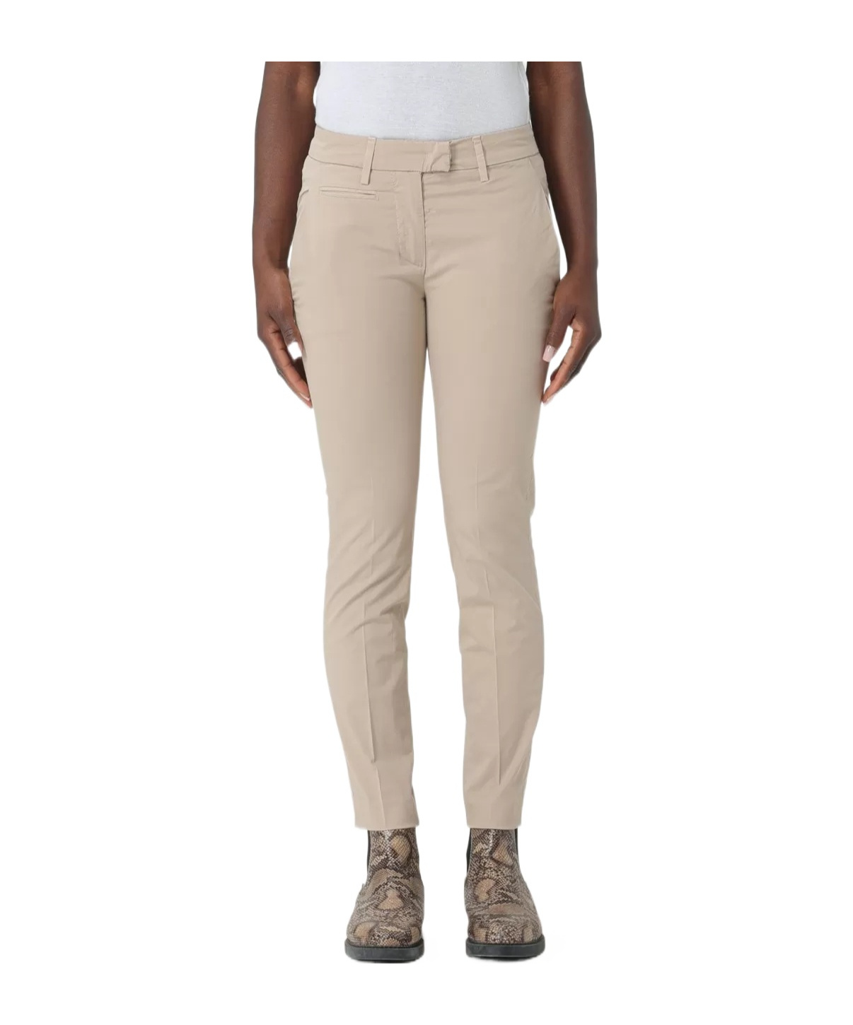 Dondup Belt Loop Casual Pants In Neutral