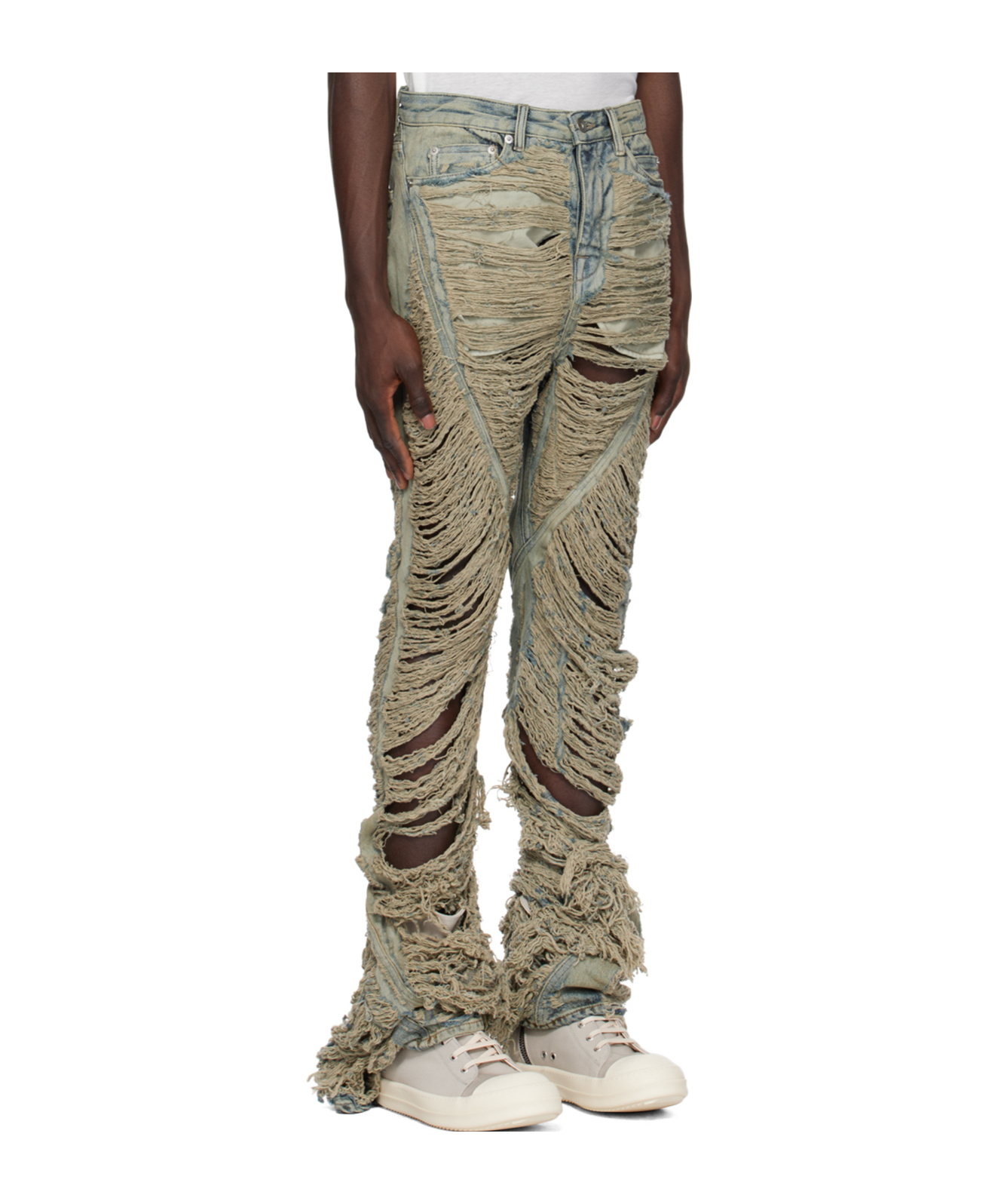 Rick Owens Drkshdw Blue Bias Jeans In Multicolor