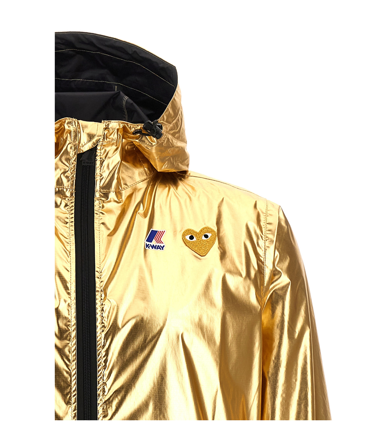 Shop Comme Des Garçons Play Hooded Jacket In Multicolor