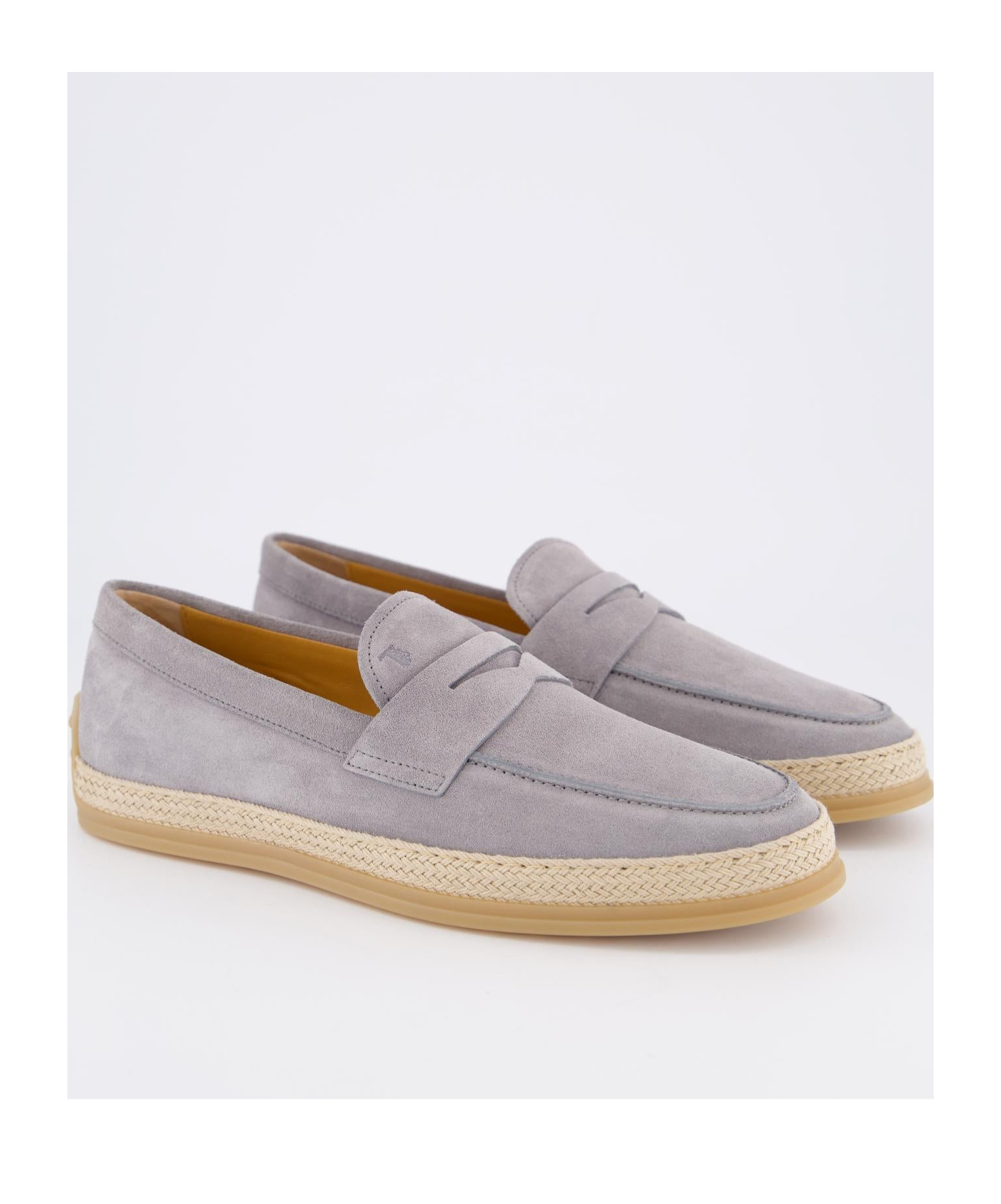 Tod's Round Head Loafer Shoes In Gray