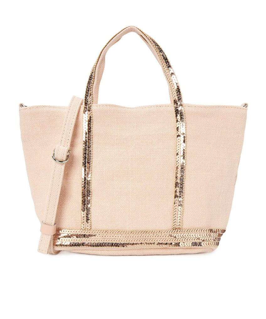 Vanessa Bruno Sequined Shoulder Bag In Nude