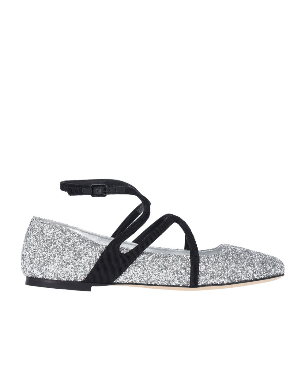 Shop Jimmy Choo Astoria Ballet Flats In Gray