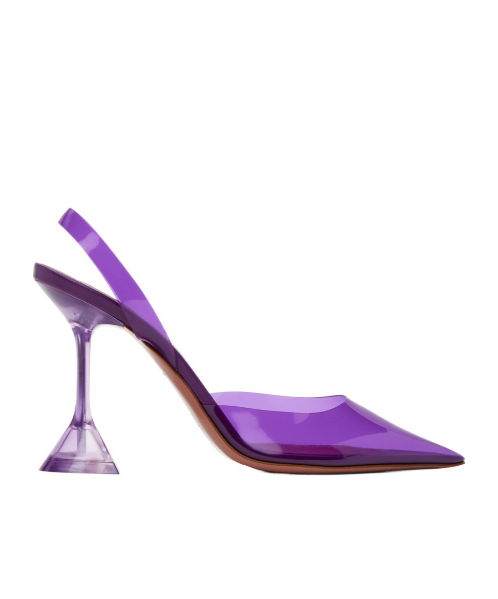 Shop Amina Muaddi Pointed Shallow-mouthed High-heeled Shoes In Purple