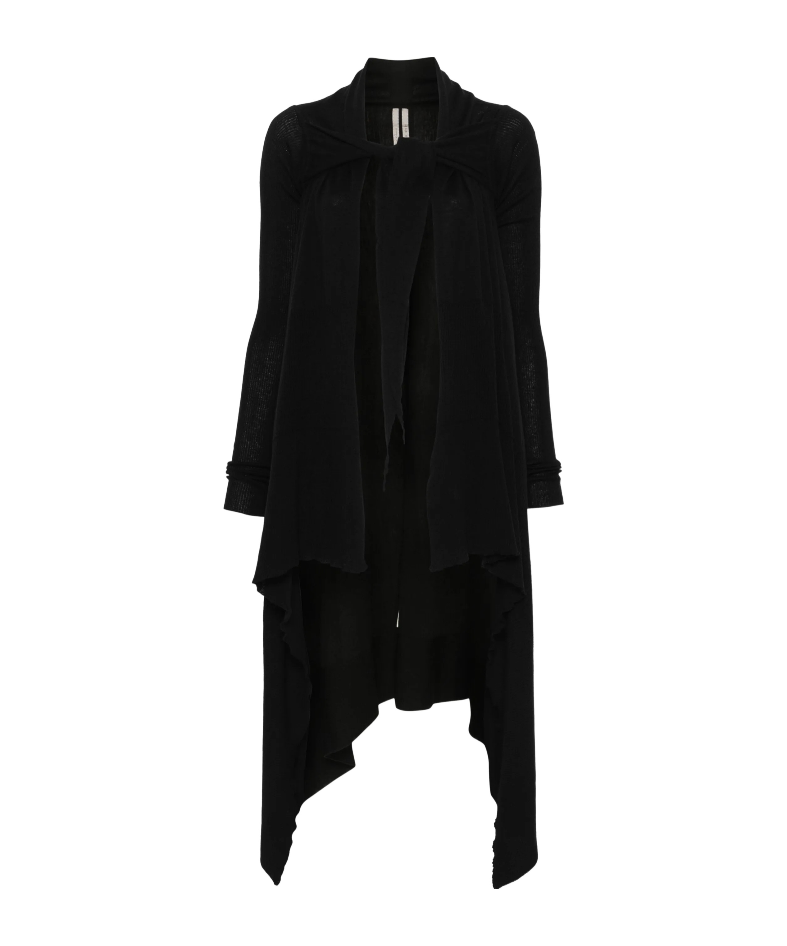 Rick Owens Tied Wrap Long Coat In Black