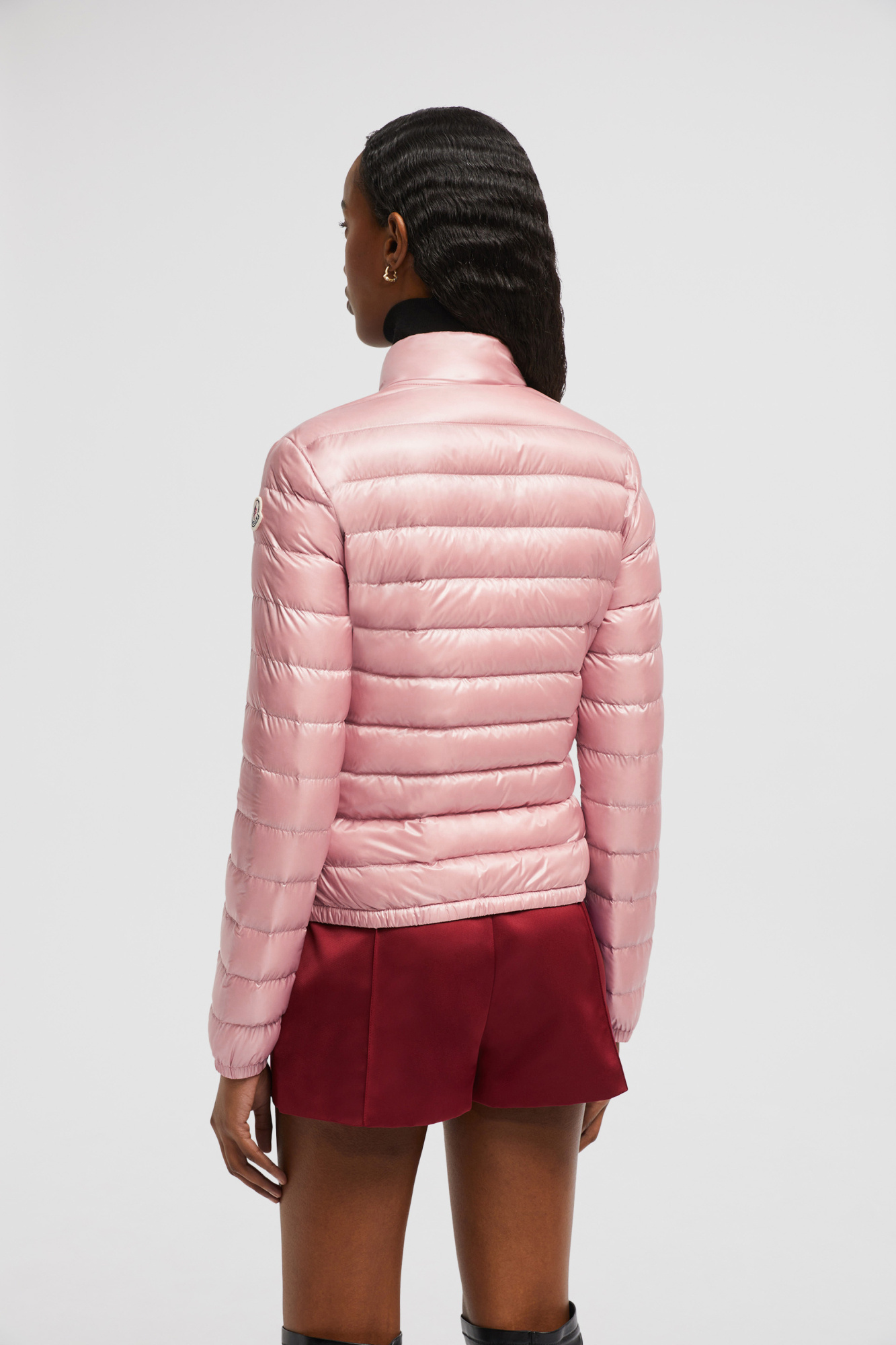 Moncler Lans Short Down Jacket In Pink