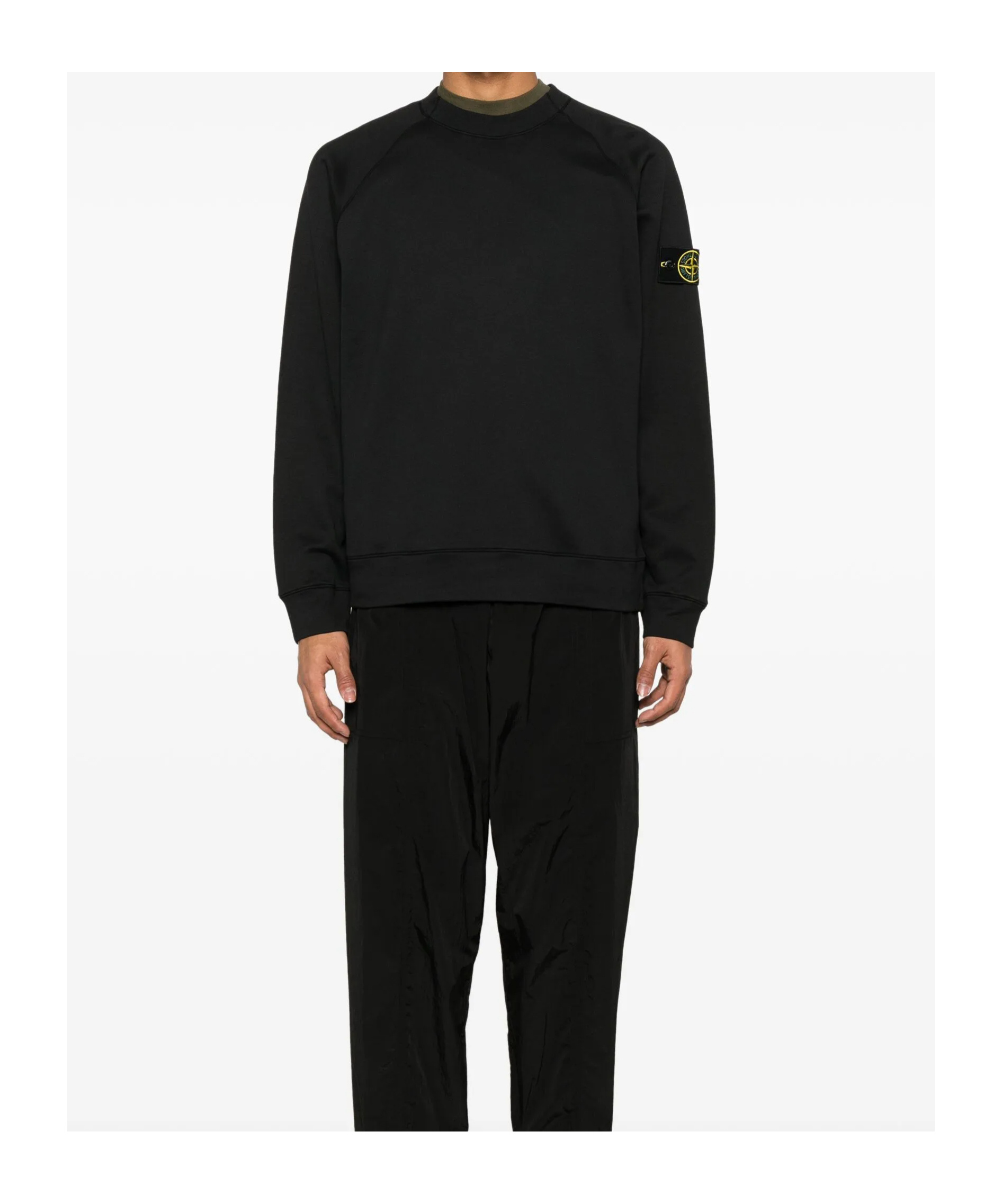 Stone Island Compass-badge Sweatshirt In Black