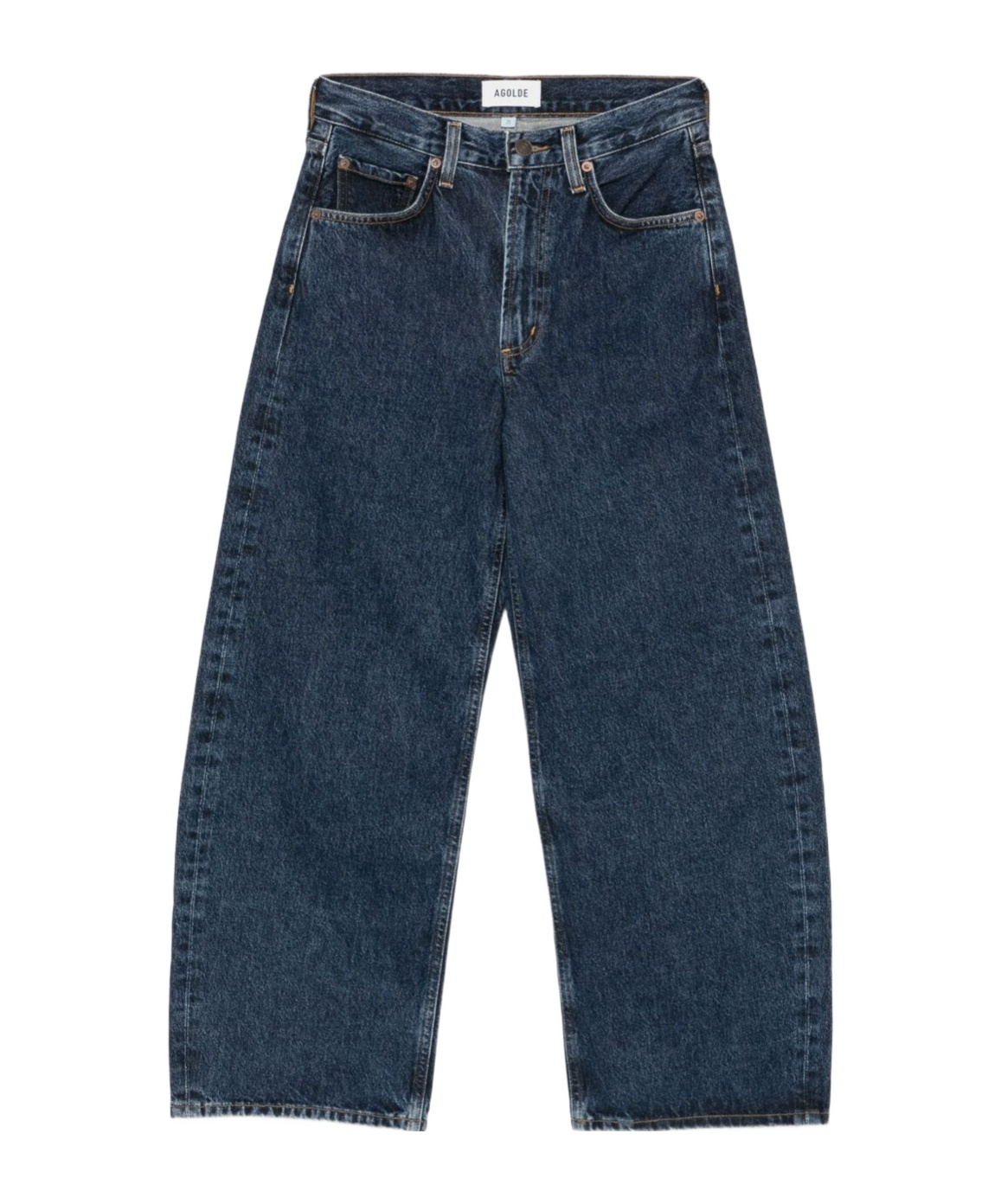 Agolde Denim Trousers With Belt Loops In Blue