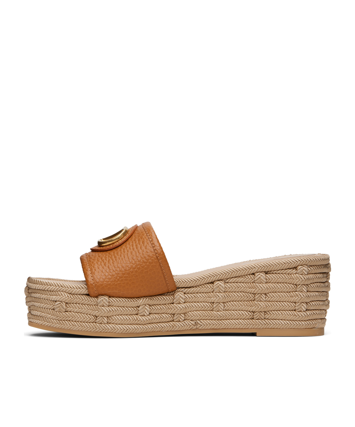 Valentino Brown Vlogo Signature Slide Espadrillas Sandals In Brown