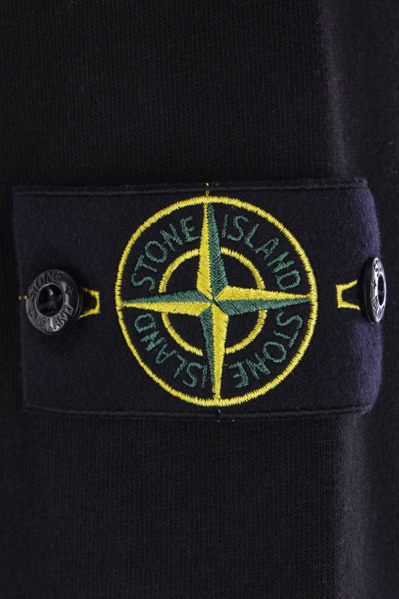 Stone Island High Neck Zip Fastening Sweater With Pouch Pockets In Black