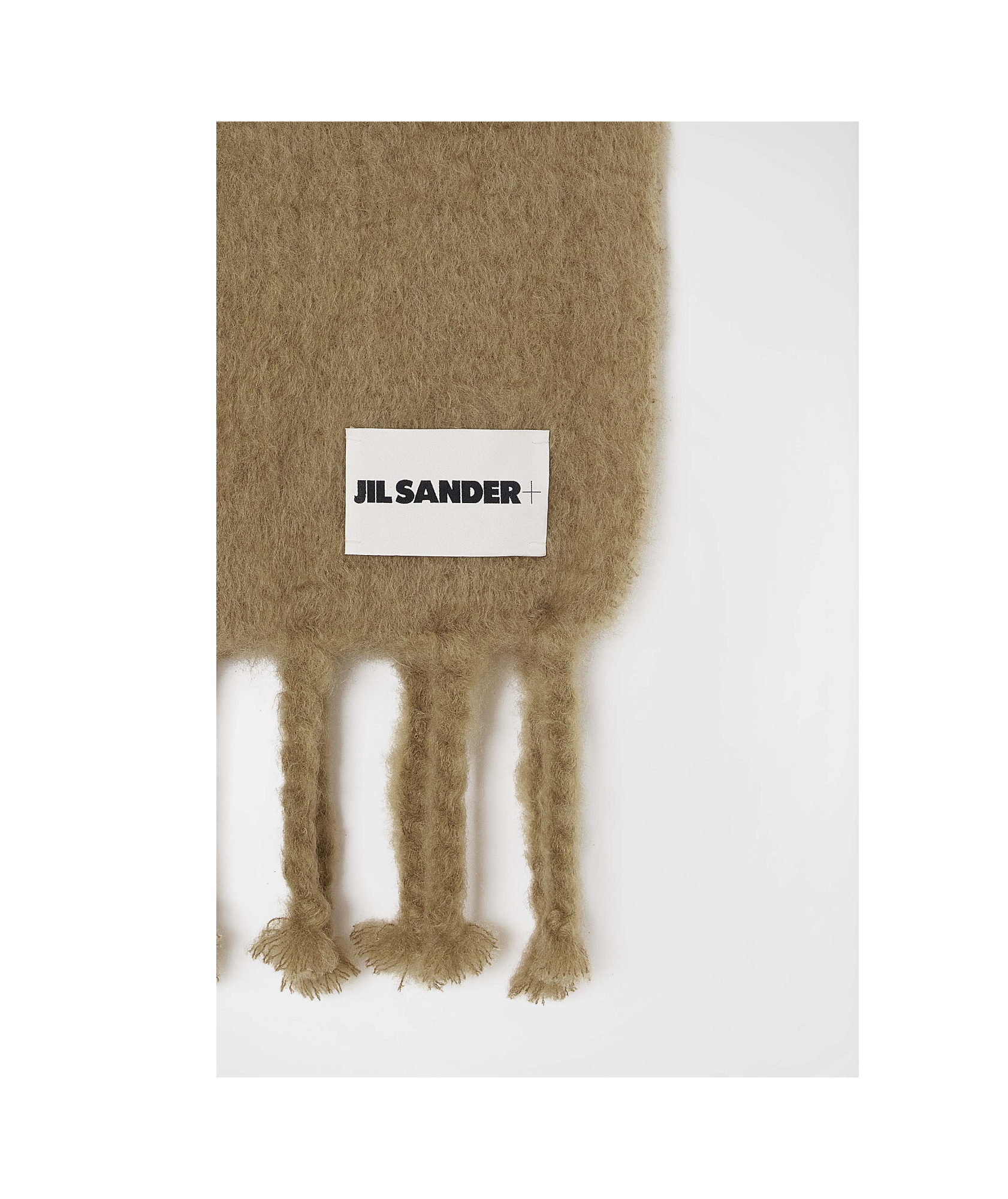 Jil Sander Fringed Brushed Scarf In Brown