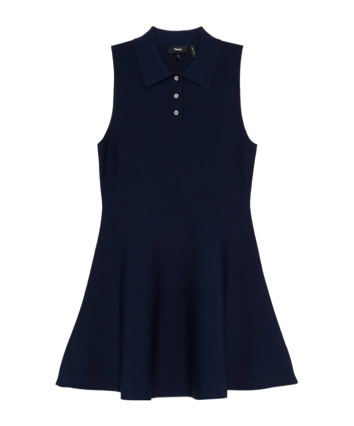 Theory Polo-collar A-line Dress In Black