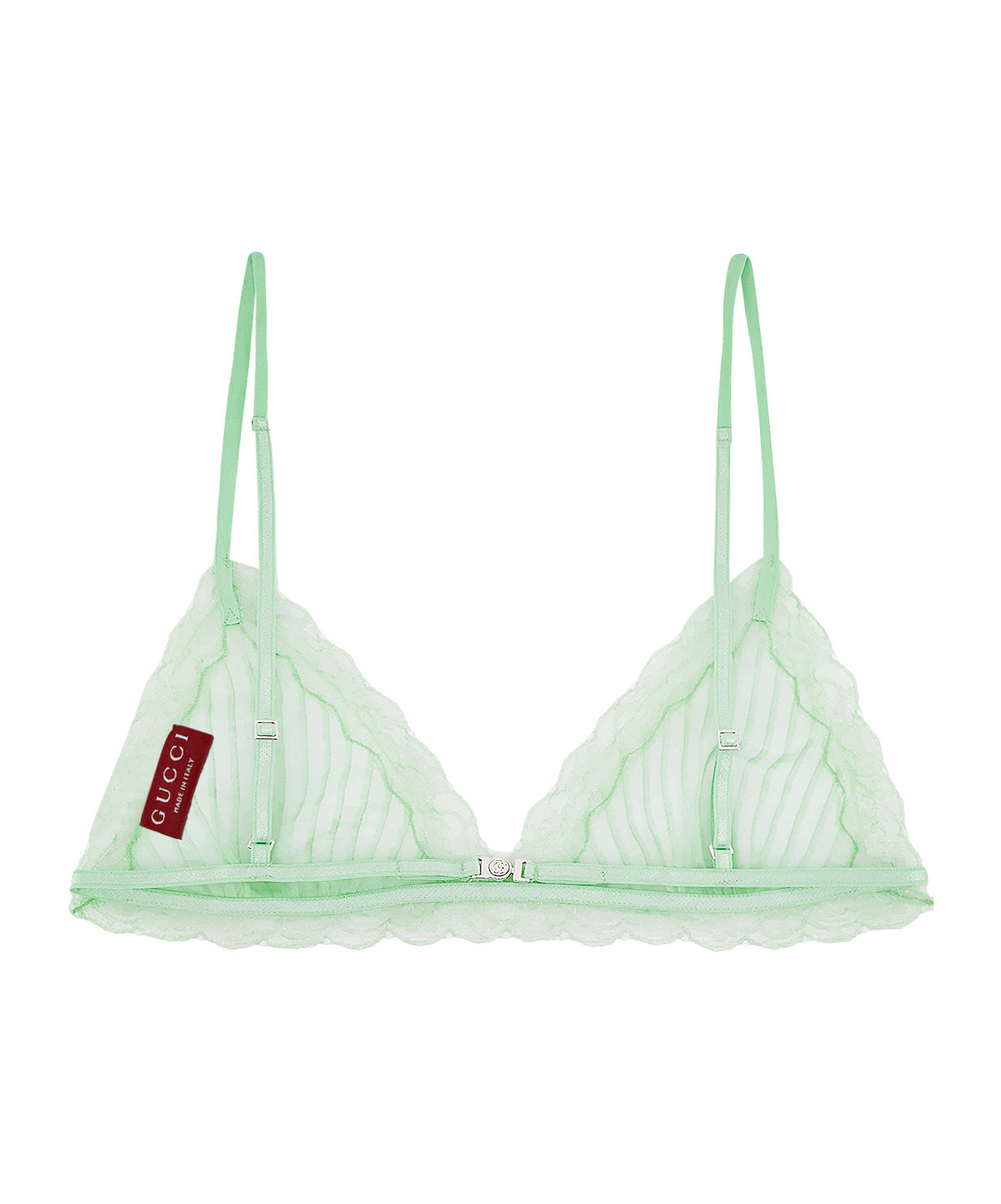 Gucci Lace Detailed Triangle Bralette In Green