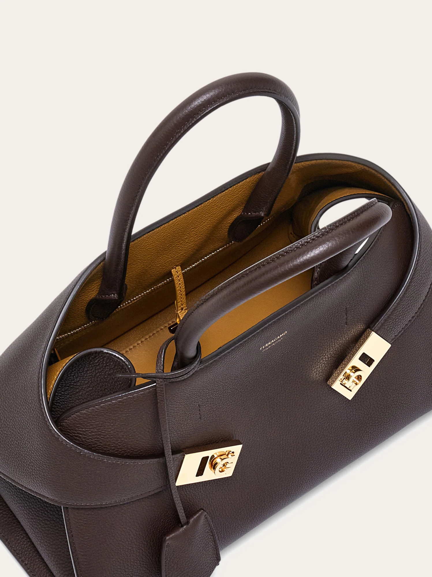 Shop Ferragamo Salvatore Hug Bicolor Handbag In Green