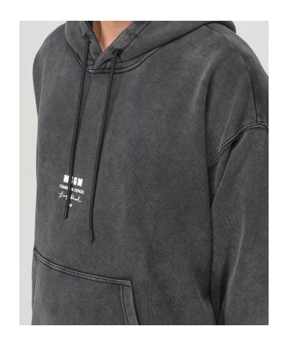 MSGM HELMET PRINT DRAWSTRING HOODIE 