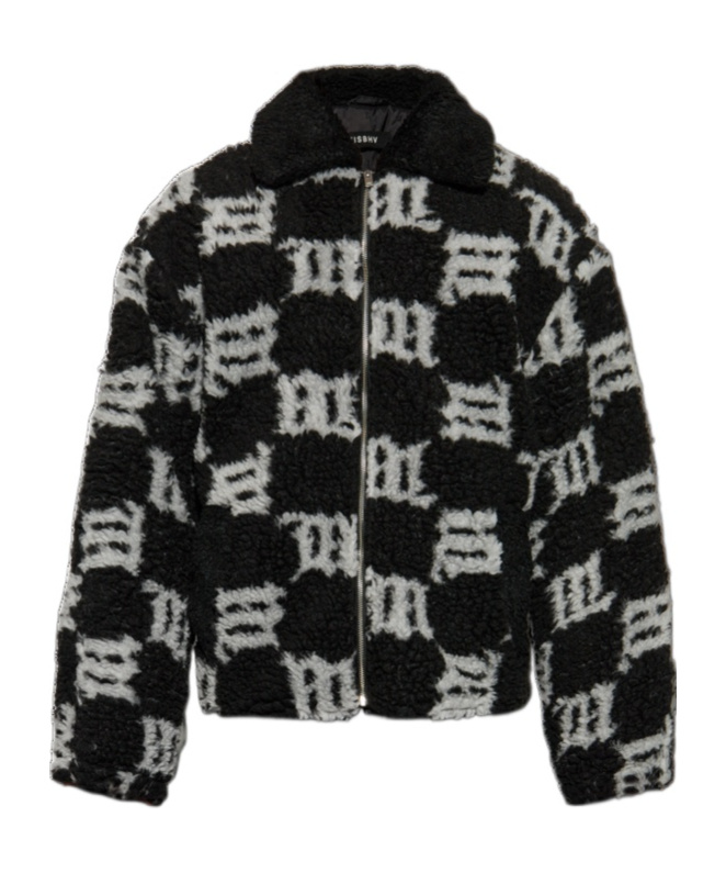 Misbhv Monogram Zip-up Jacket In Black