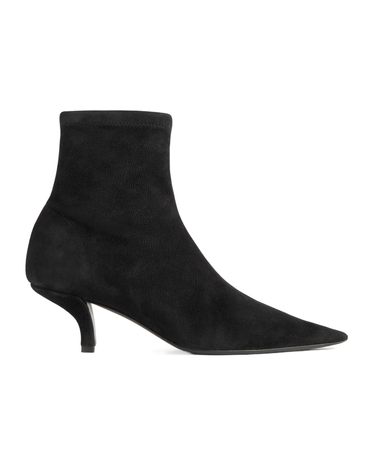 Totême 60mm The Suede Heeled Sock Boot In Black