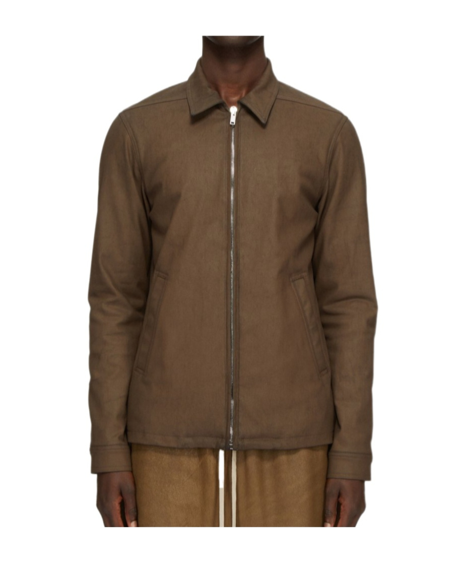 Rick Owens Porterville Leather Jacket In Brown