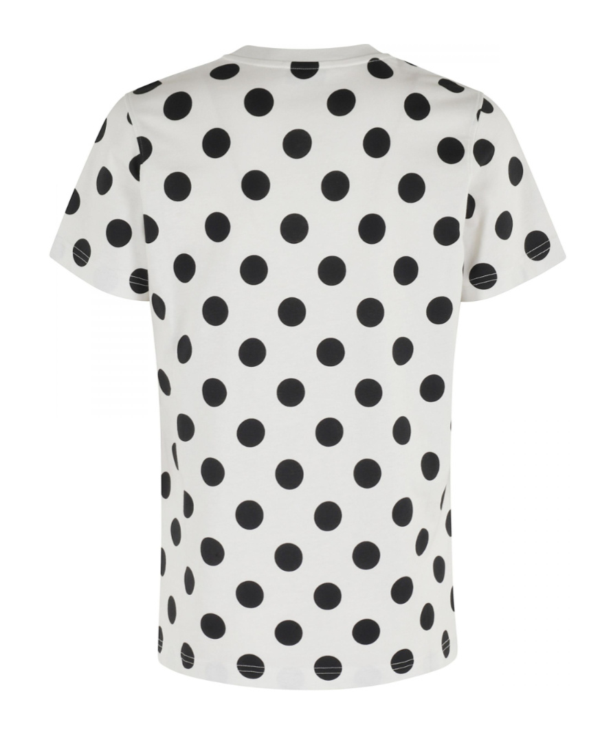 Moschino Polka Dot Graphic Print Short Sleeve Top In Neutral