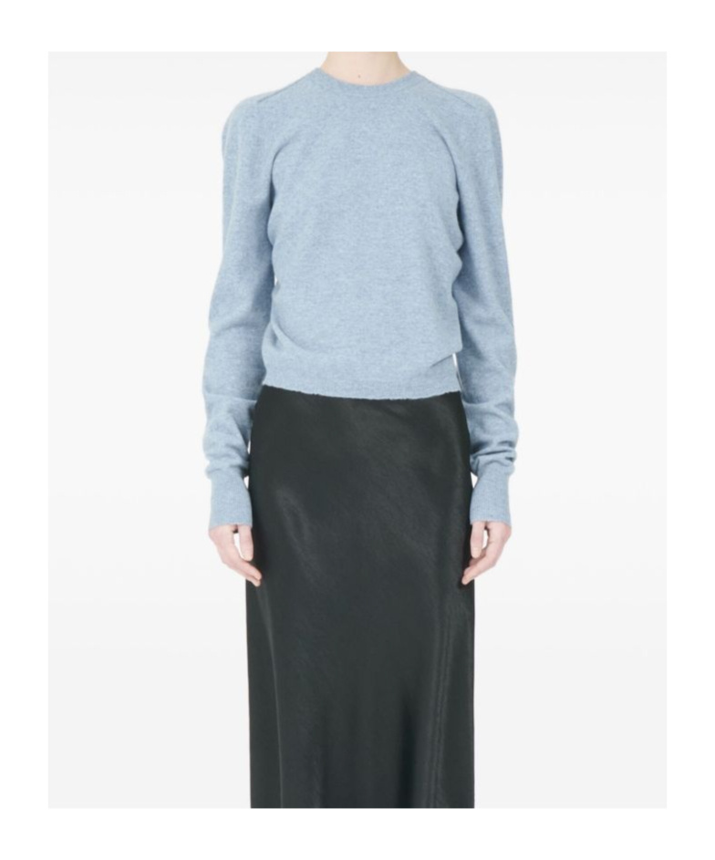 Maison Margiela Long Sleeve Knit Sweater With Crew Neck In Blue