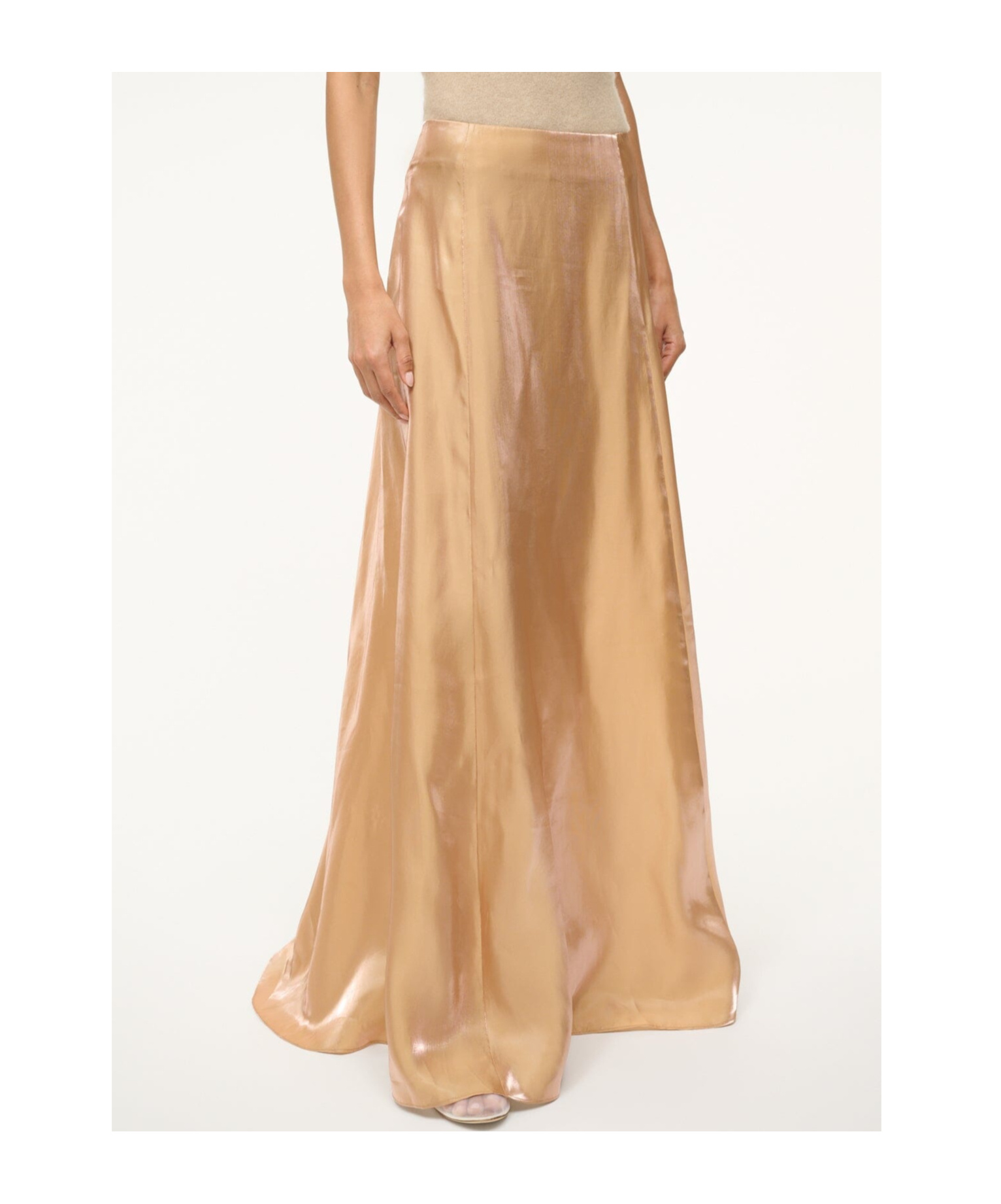 Staud A-line Maxi Skirt In Gold