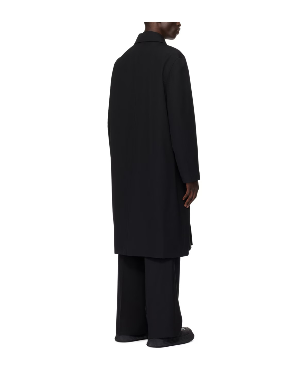 Jil Sander Dark Blue Oversize Trench Coat In Black