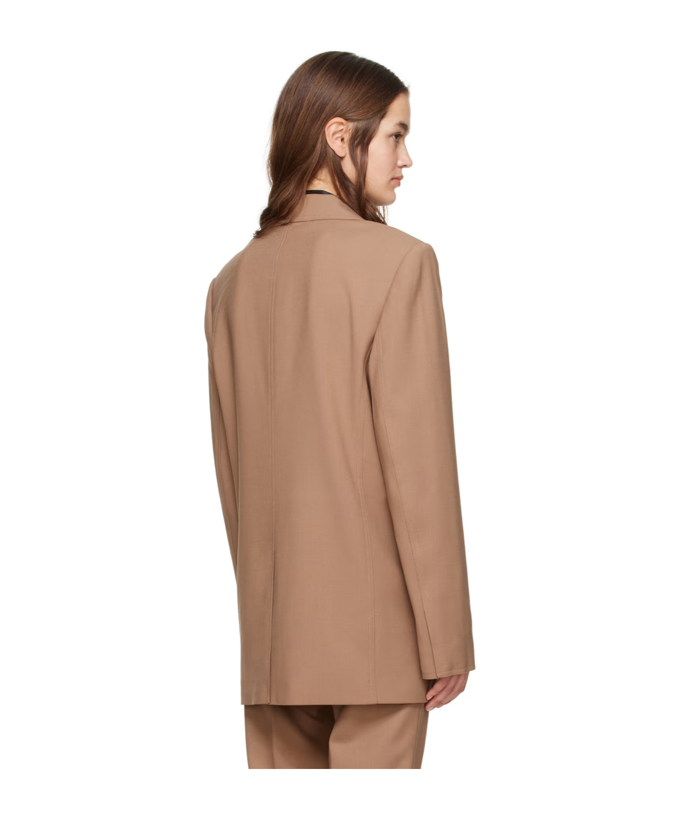Helmut Lang Notched-lapels Tailored Blazer In Brown