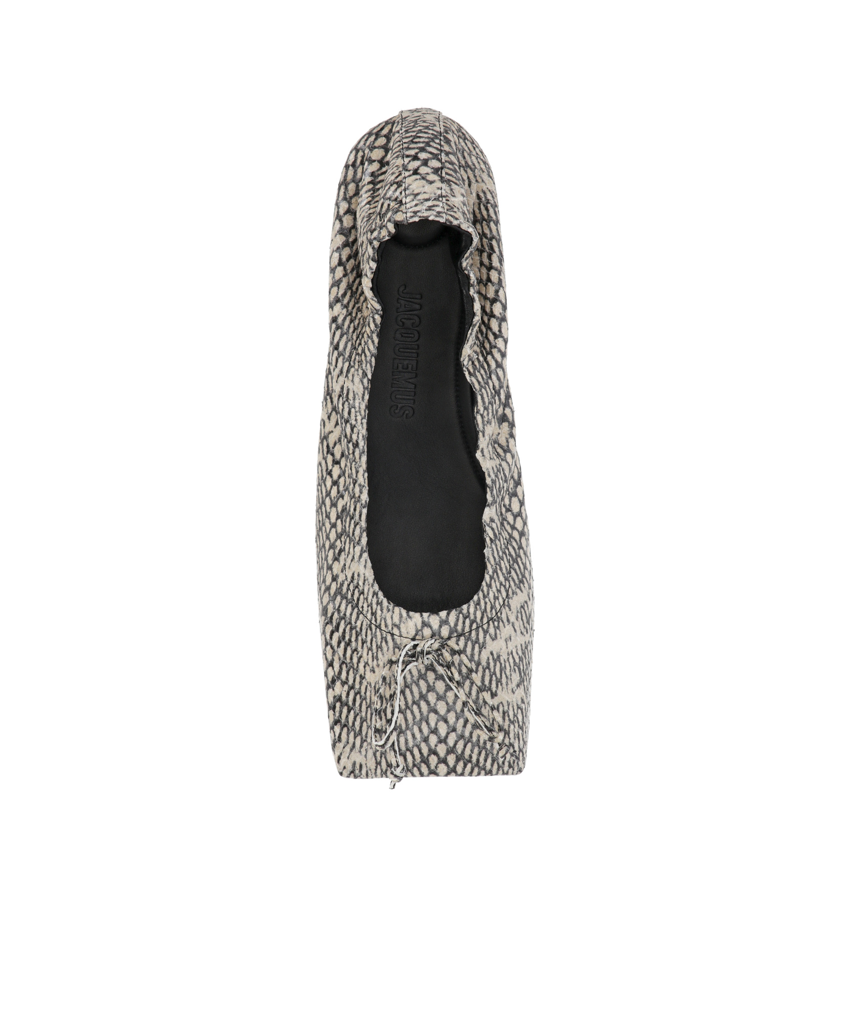 Jacquemus Snake-effect Leather Ballet Flats In Nude
