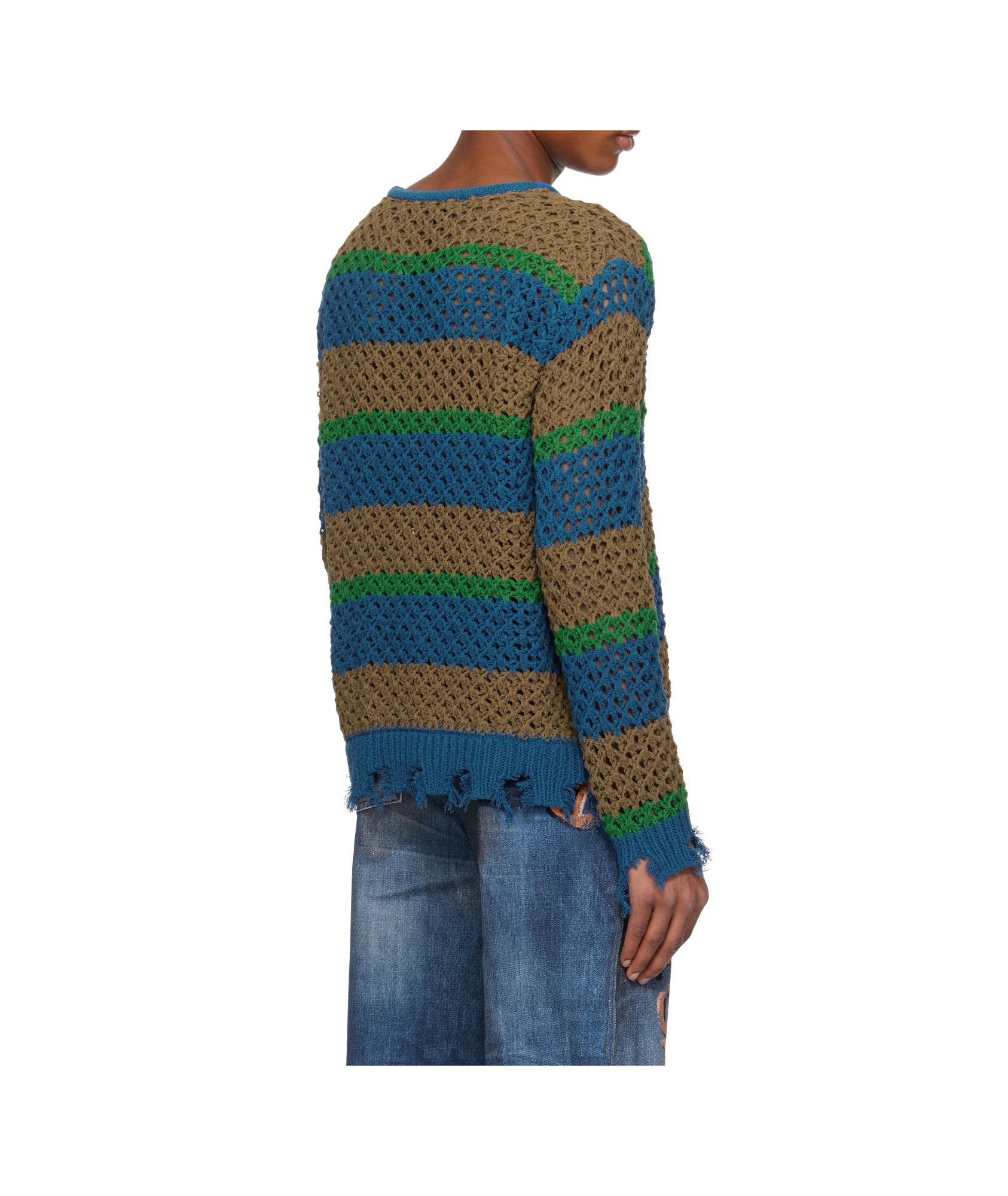 Andersson Bell Multicolor Damaged Stripe Sweater In Multi-color
