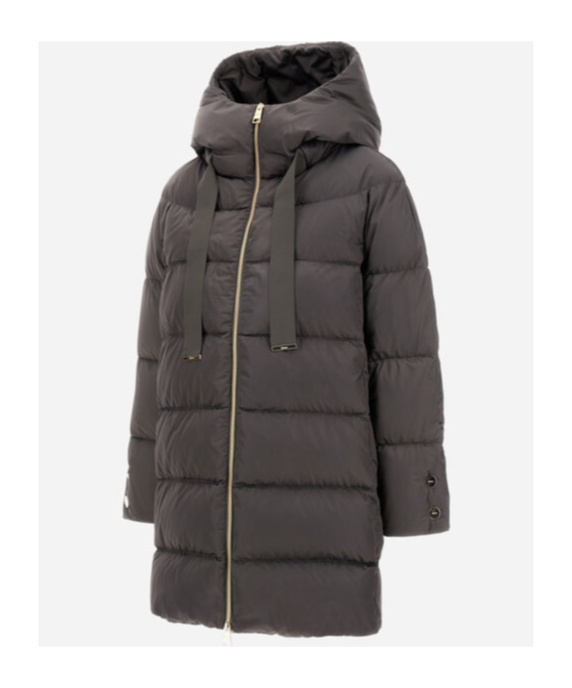 Herno A-line Down Jacket With Structured Hood In Gray