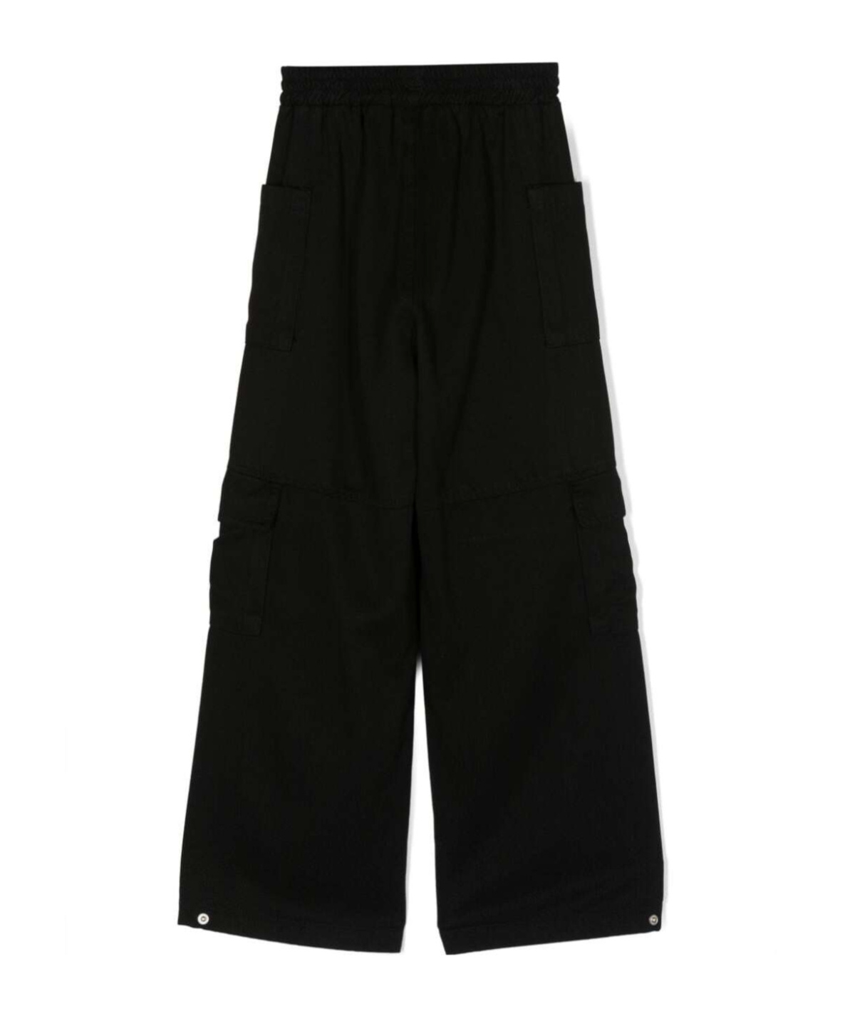 Shop Monnalisa Logo-plaque Wide-leg Trousers In Black