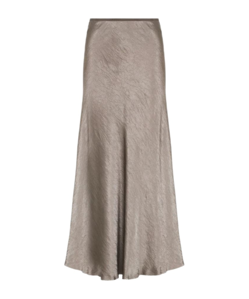 Maison Margiela Womens Taupe Crinkled-texture Regular-fit Woven Midi Skirt In Brown