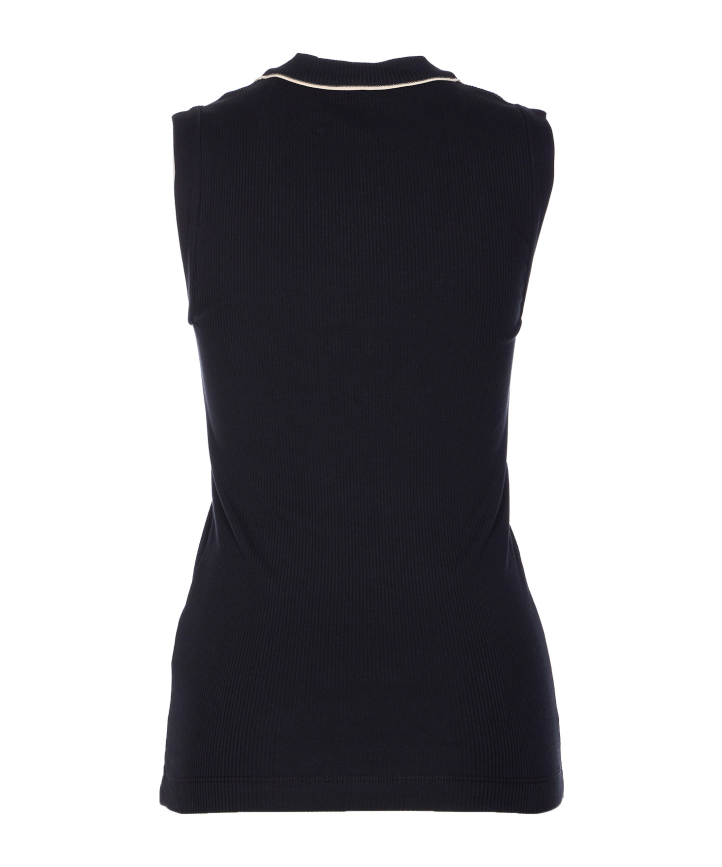 Brunello Cucinelli Sleeveless V-neck Ribbed Texture Tank Top In Black
