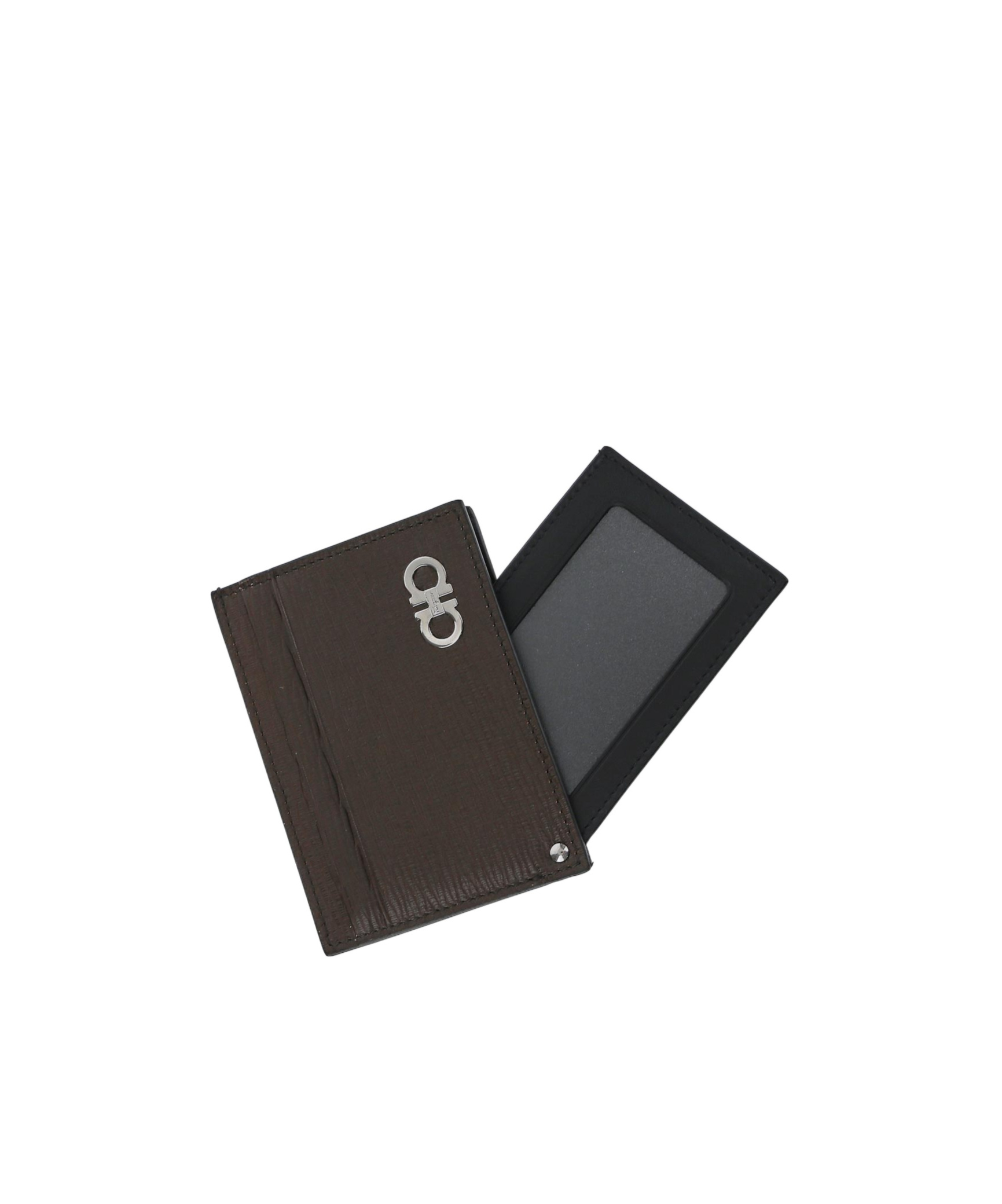 Ferragamo Gancini-plaque Leather Cardholder In Brown