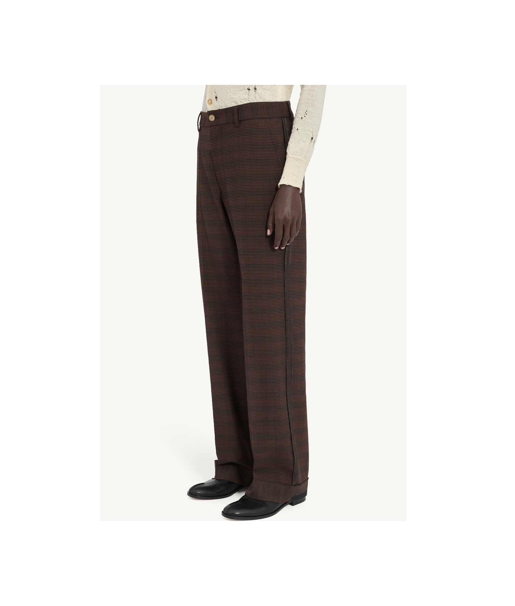 Mm6 Maison Margiela Checked Trousers In Black