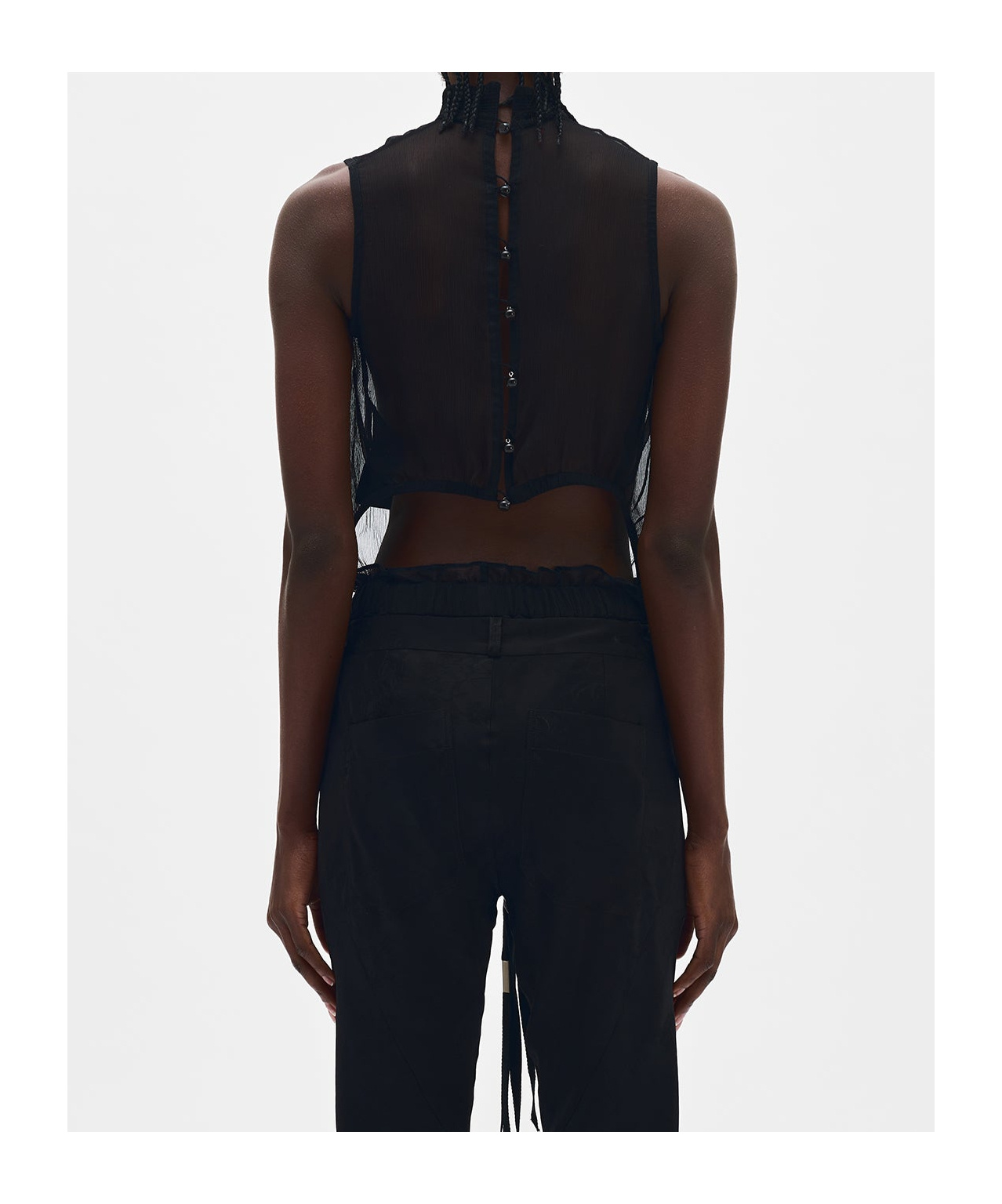 Ann Demeulemeester Hilju Turtleneck Crop Top In Black