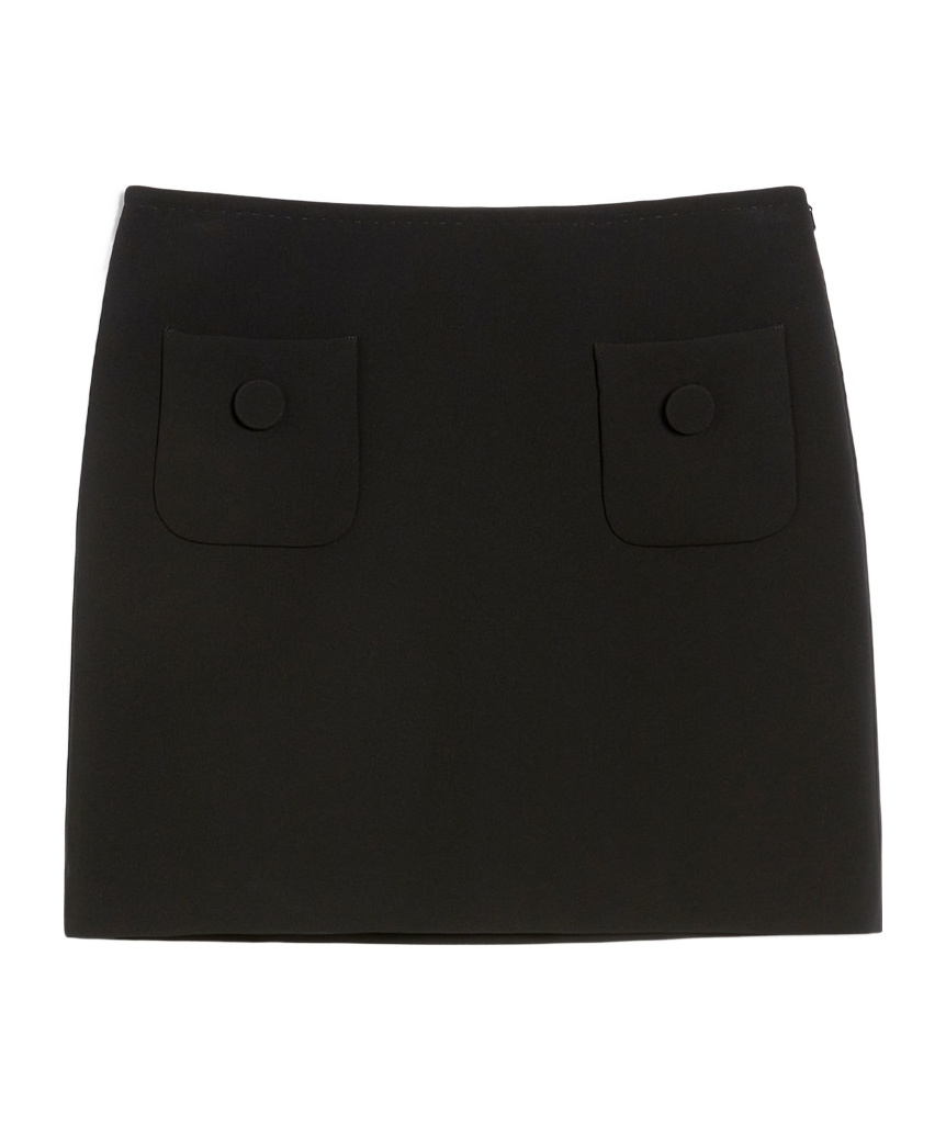 Max Mara Studio Black Triacetate Blend Pagine Mini Skirt In Black