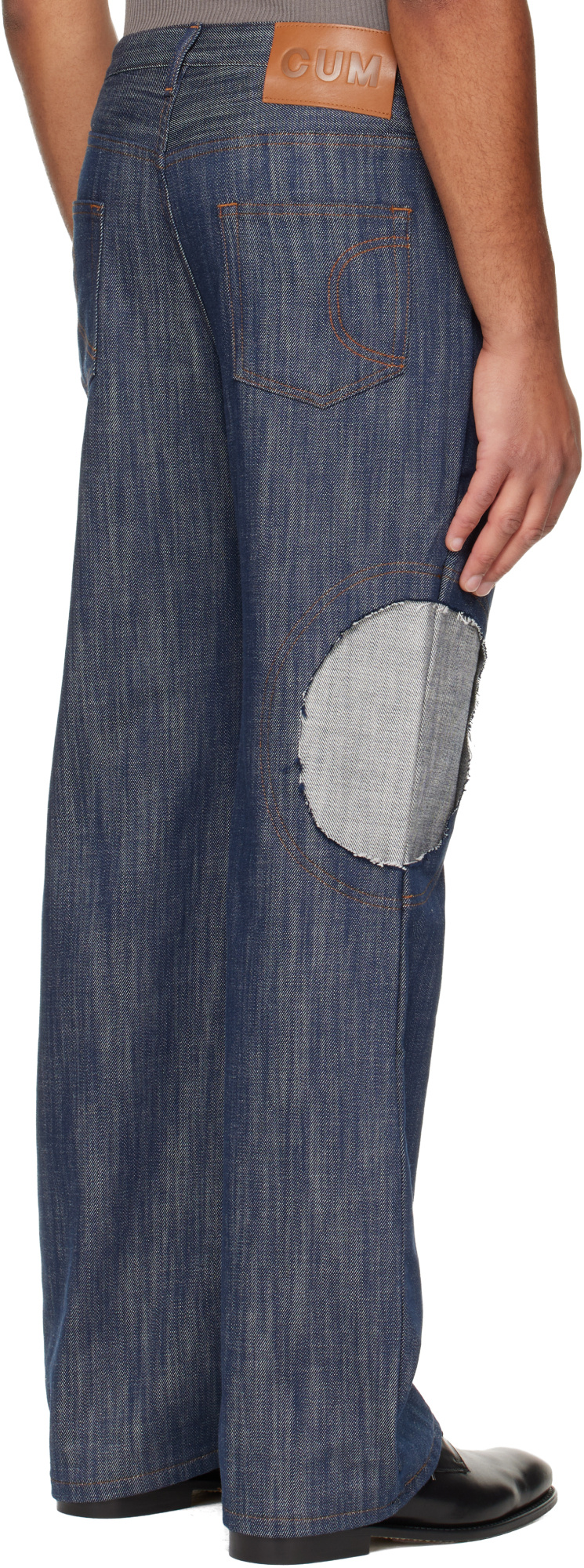 Edward Cuming Navy Circle Window V01s Jeans In Blue