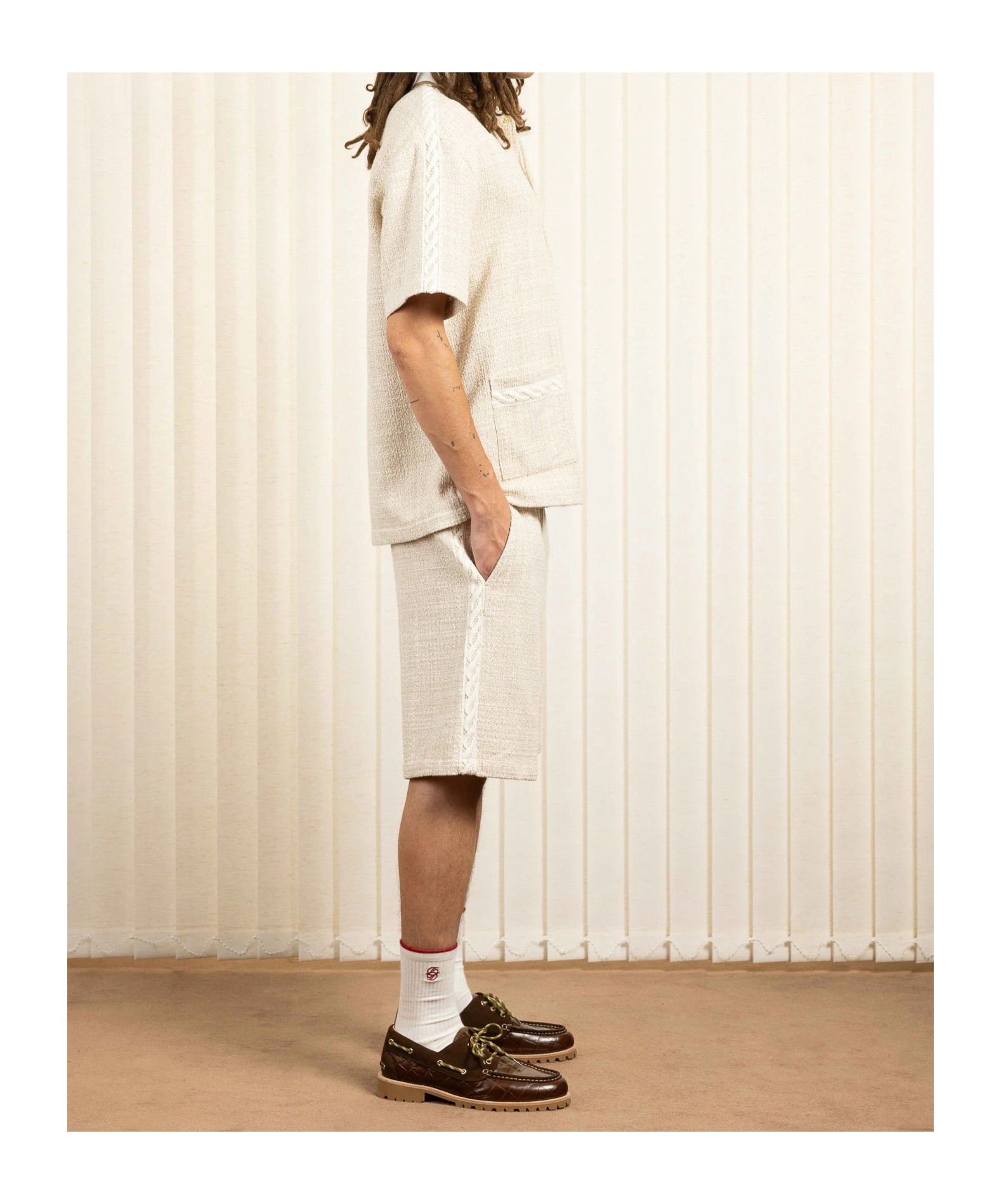 Drôle De Monsieur Elastic Waist Shorts In White