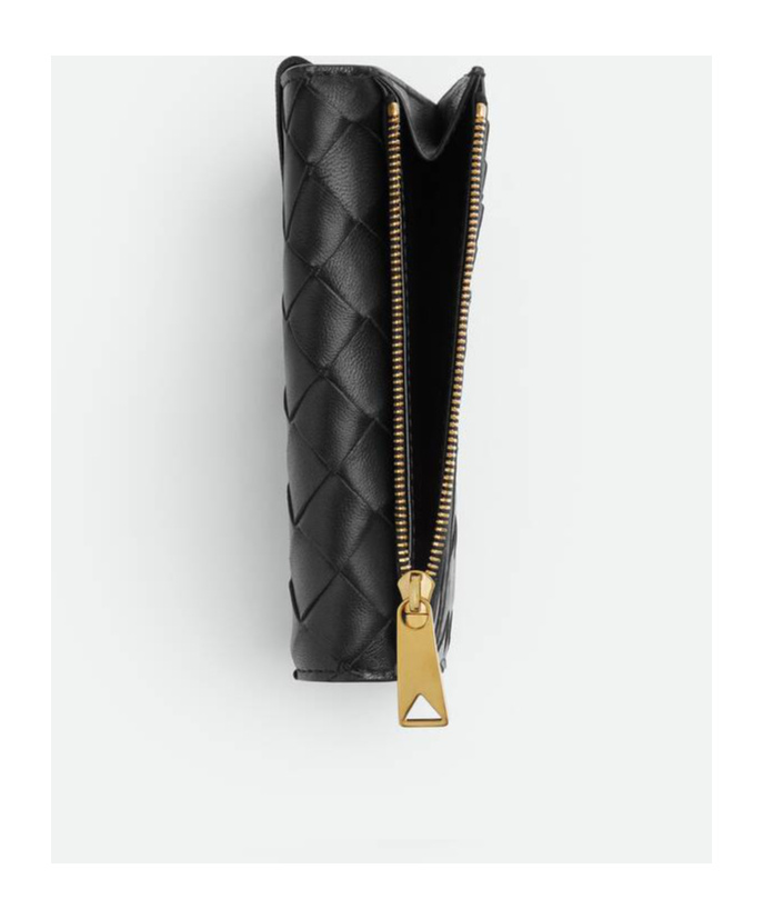 Bottega Veneta Andiamo Zippered Card Case In Black