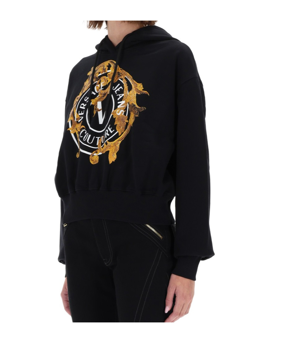 Versace Jeans Long-sleeved Sweatshirt In Black