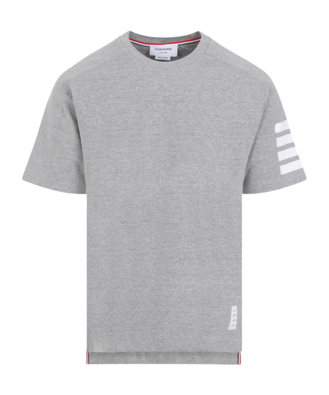 Thom Browne Cotton 4-bar Short Sleeve T-shirt In Gray