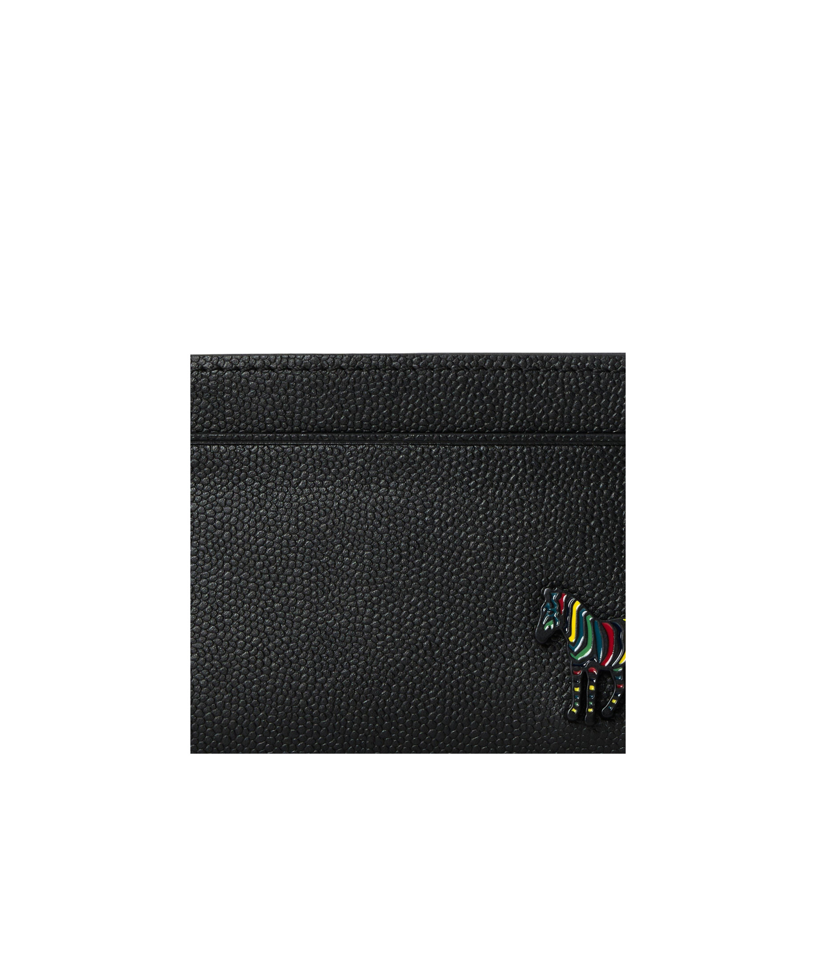 Paul Smith Leather Zebra Card Holder In Black